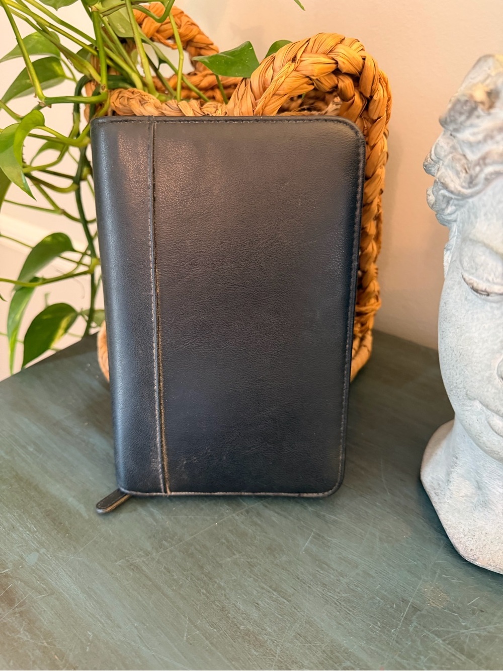 Day-Timer notebook black with 6 ring and plastic sleeve.